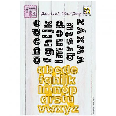 Nellie's Choice Shape Die & Clear Stamp - Scandinavian Alphabet Lowercase